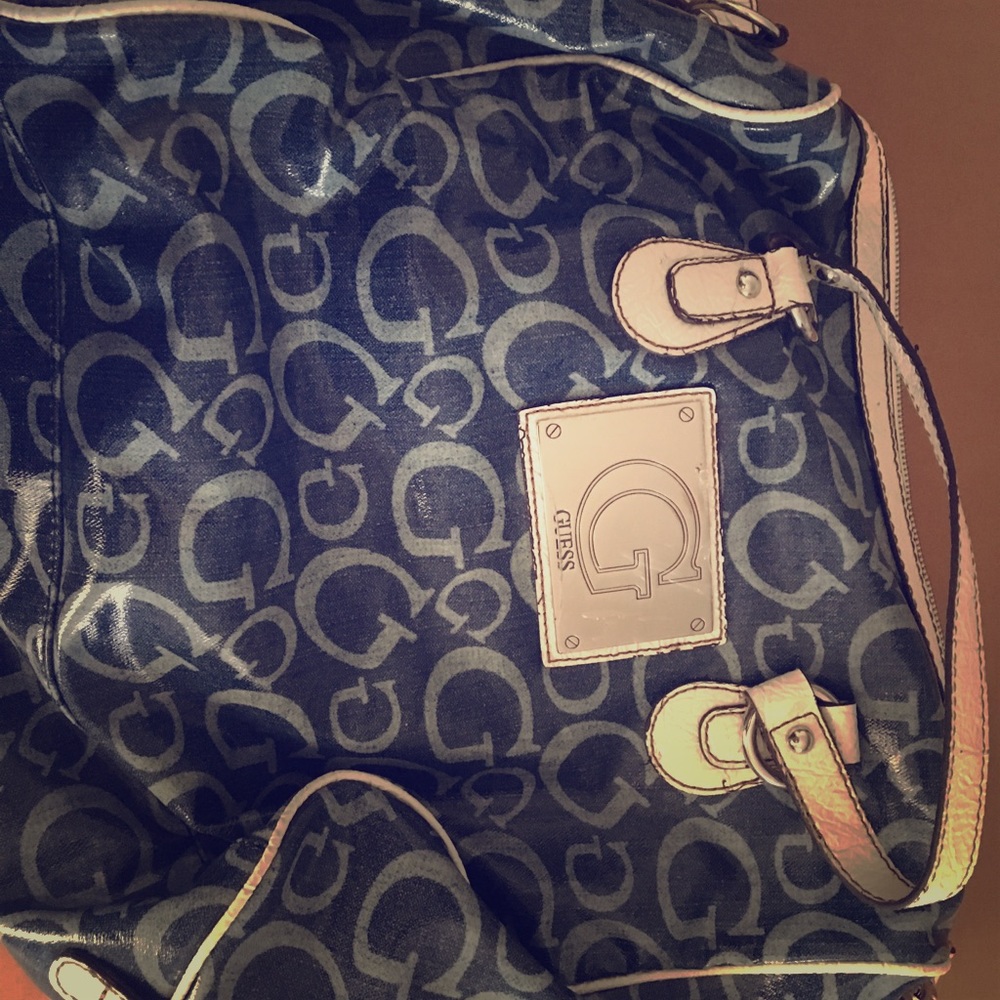 Dark blue Guess travel bag